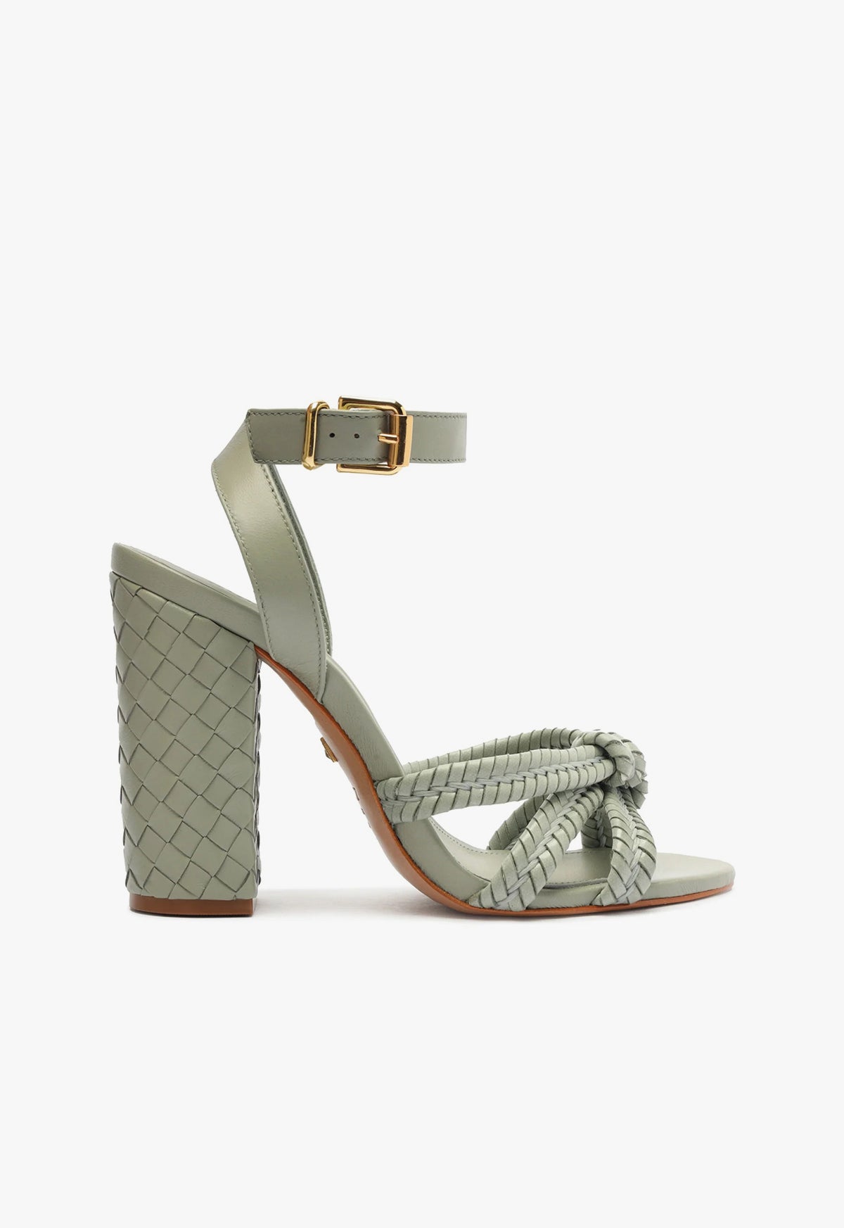 Kareena Woven Leather Sandal Summer 24 5 Green Atanado Prime Leather - Schutz Shoes