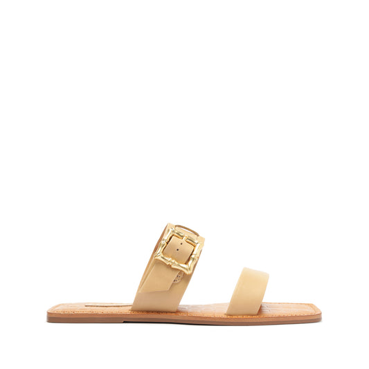 Enola Double Leather Sandal Summer 24 5 Light Beige Atanado Leather - Schutz Shoes