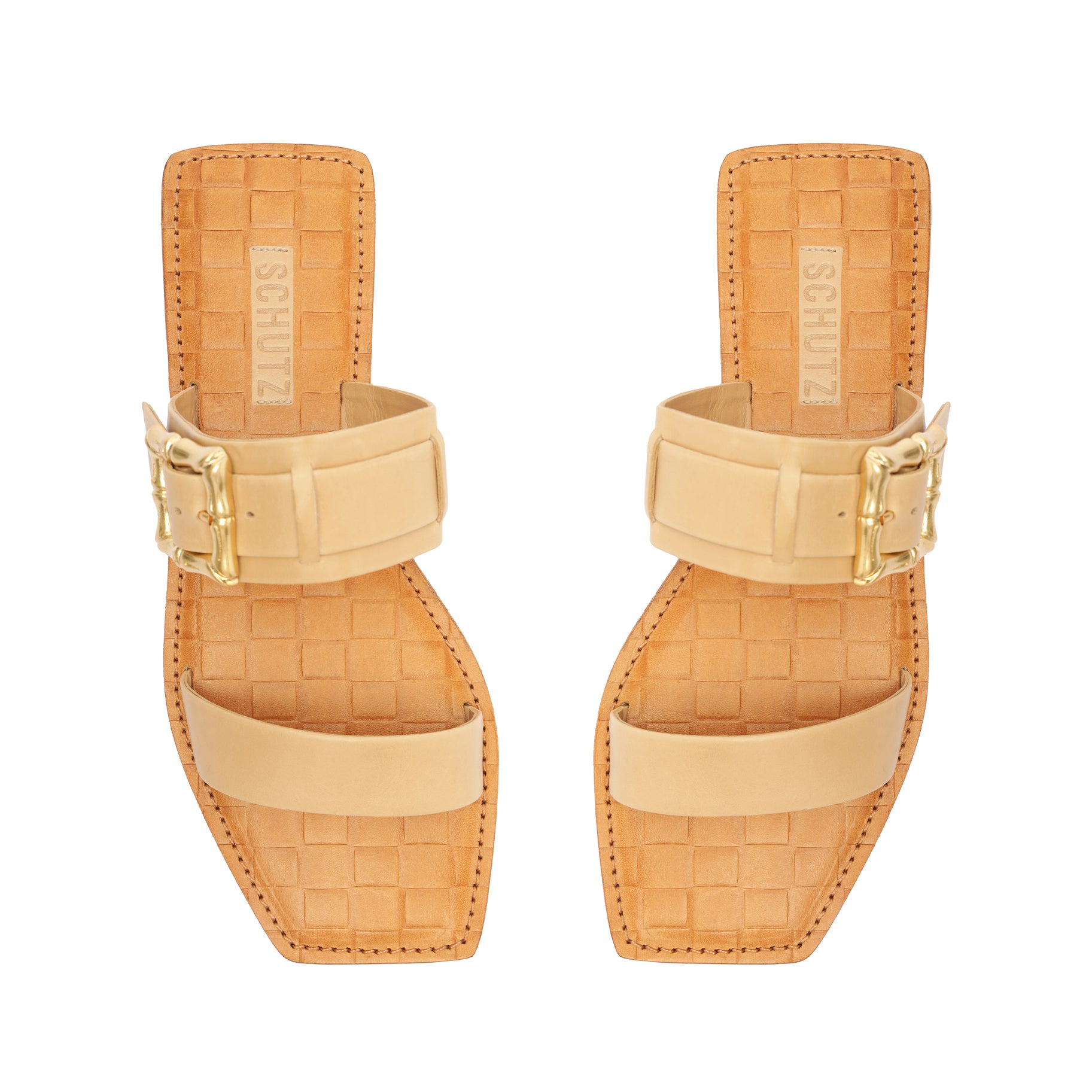 Enola Double Leather Sandal Flats Summer 24    - Schutz Shoes