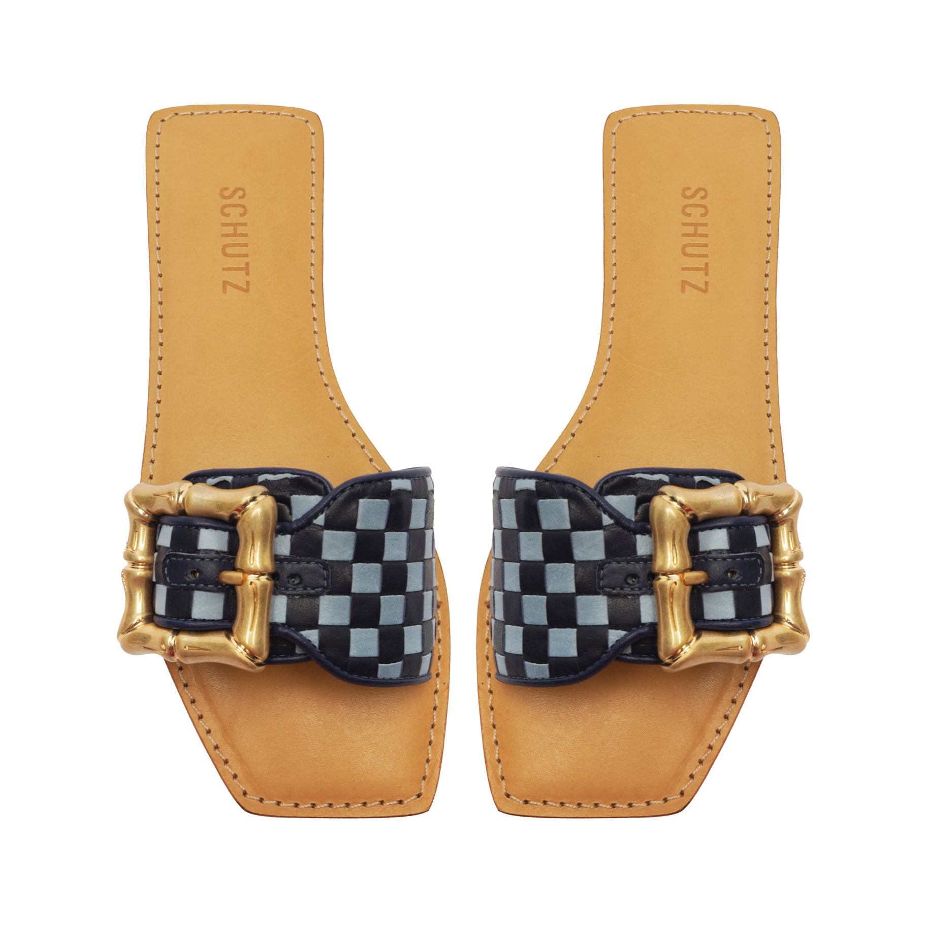 Enola Woven Leather Sandal Flats Summer 24    - Schutz Shoes