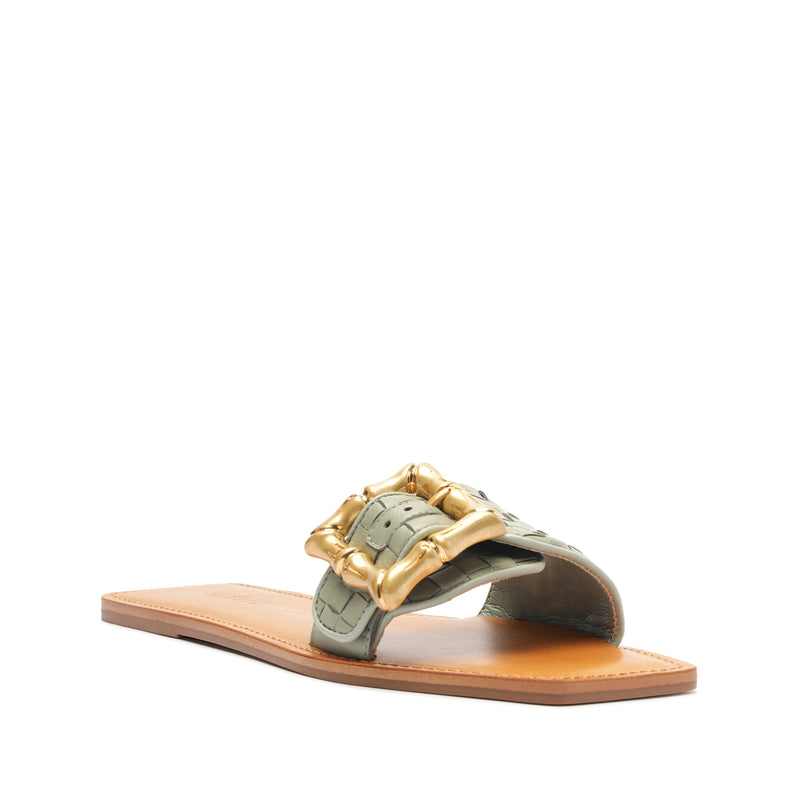 Enola Woven Leather Sandal Flats Summer 24    - Schutz Shoes
