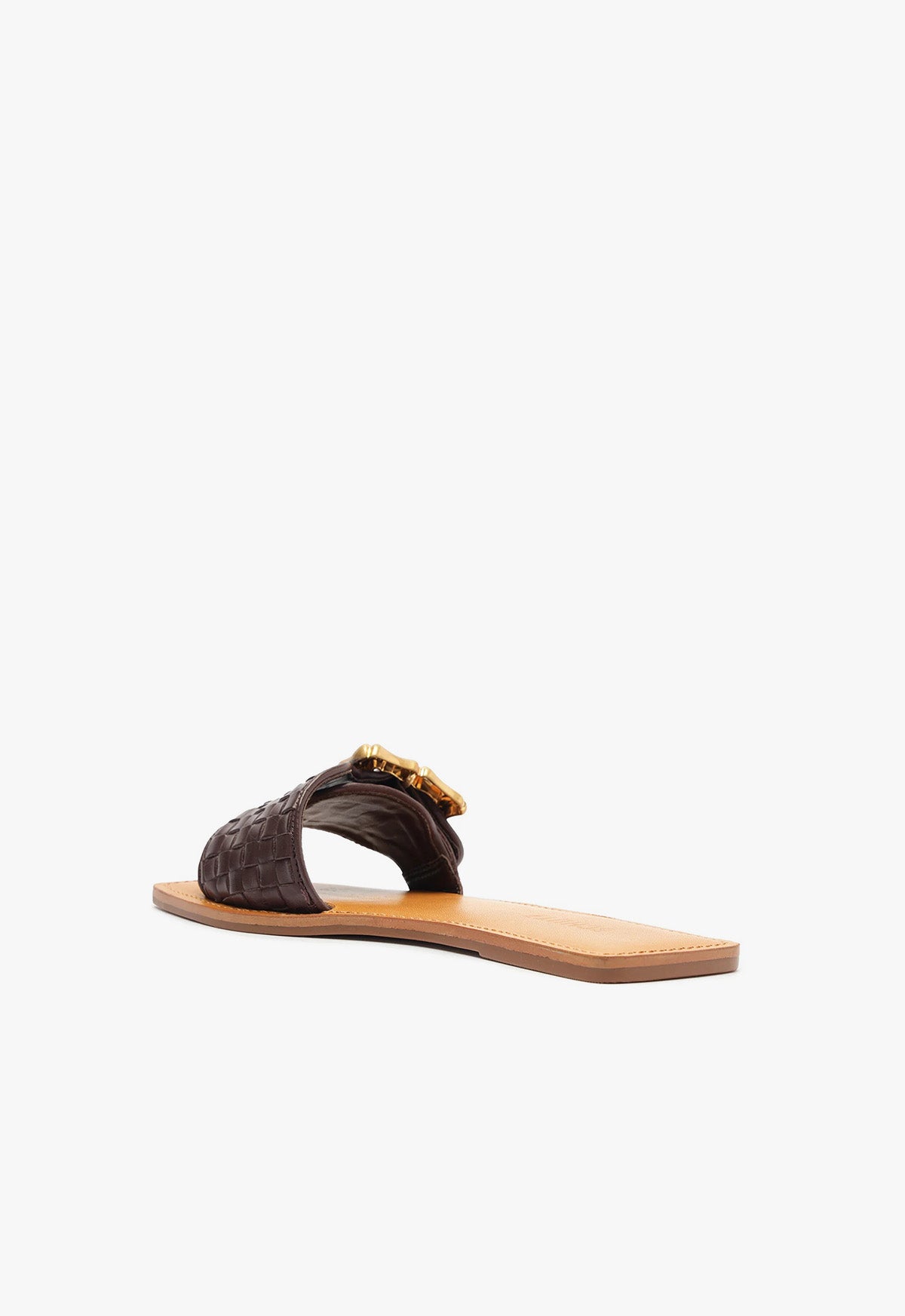 Enola Woven Leather Sandal Flats Summer 24 - Schutz Shoes