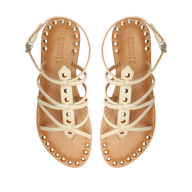 Malaya Casual Leather Sandal Flats Spring 23    - Schutz Shoes