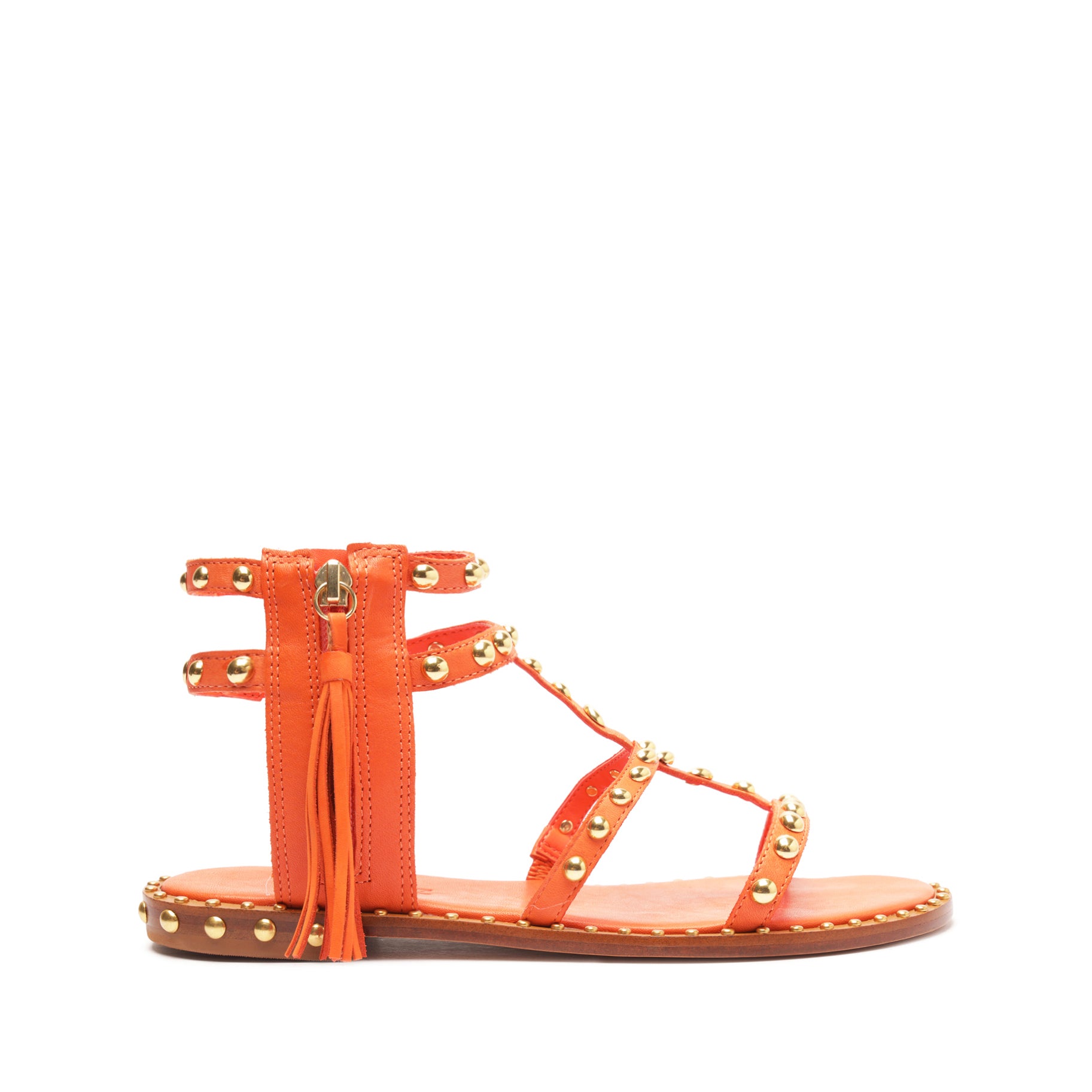 Kanya Leather Sandal 5 Flame Orange Leather - Schutz Shoes