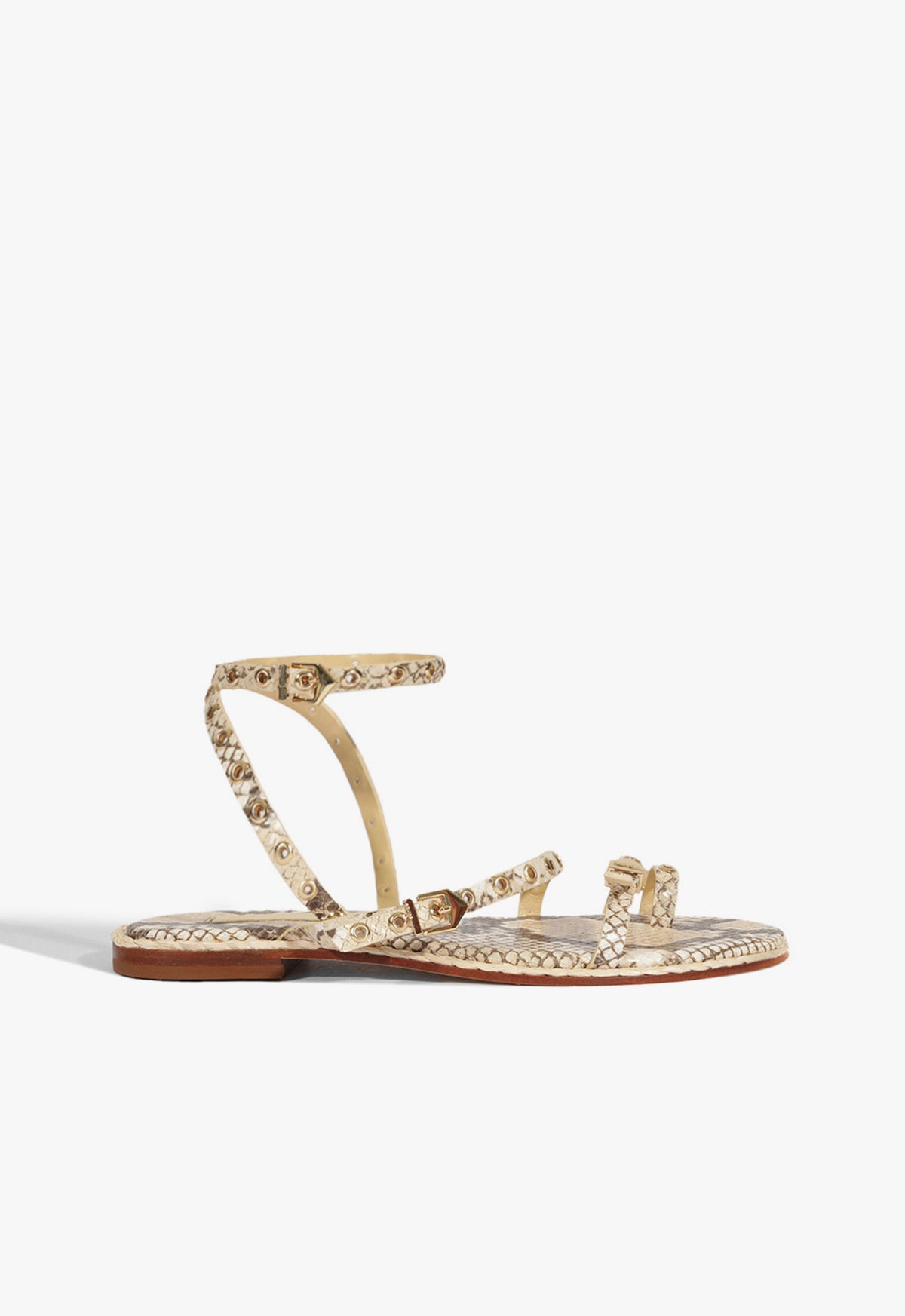 Annete Leather Sandal Flats Spring 25 5 Animal Print Leather - Schutz Shoes