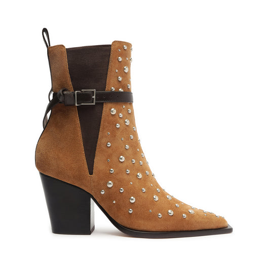 Kelsey Suede Bootie Booties FALL 23 5 Brown Suede - Schutz Shoes