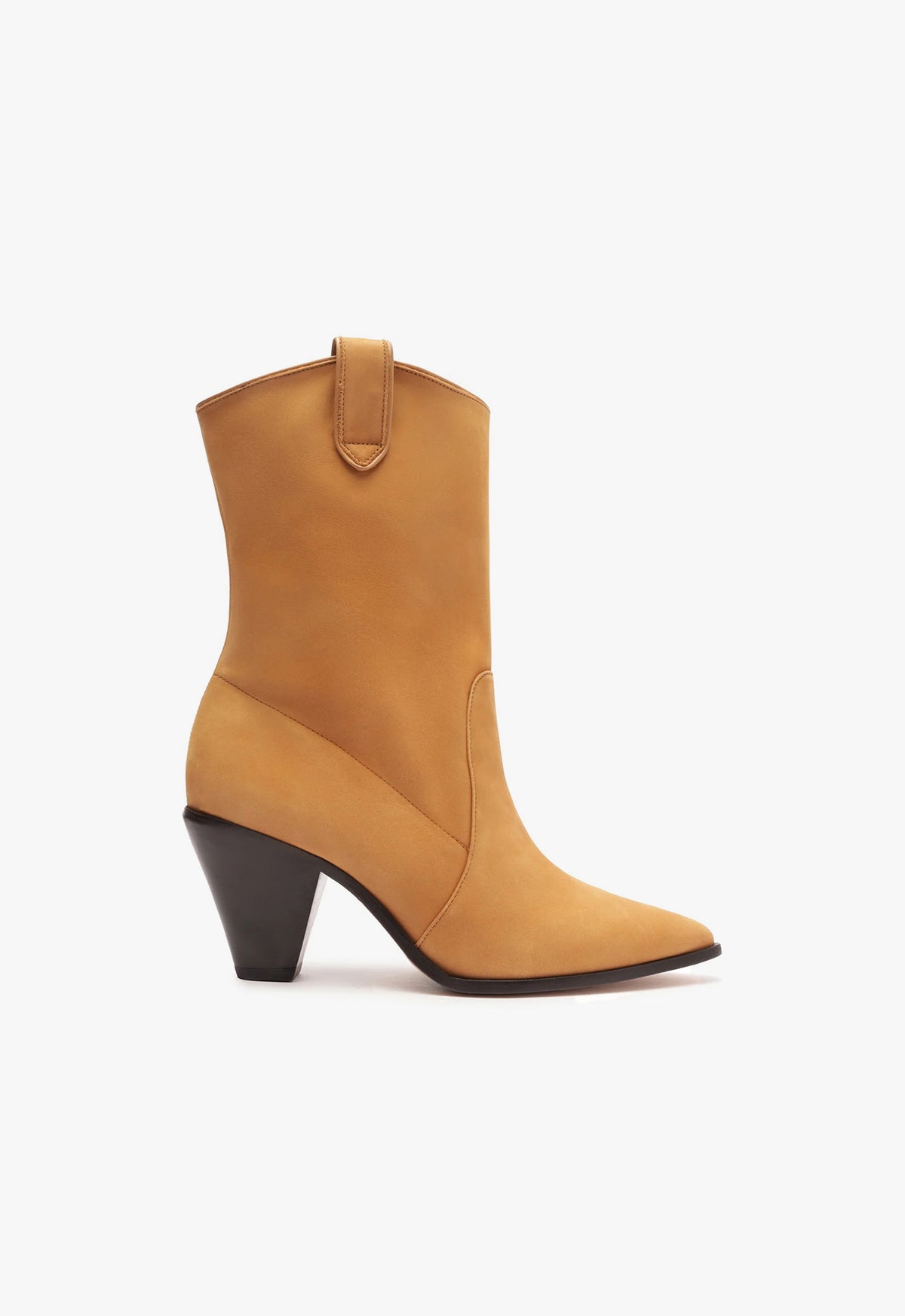 Mackie Nubuck Leather Bootie Booties FALL 23 5 Nude Caramel Nubuck Leather - Schutz Shoes