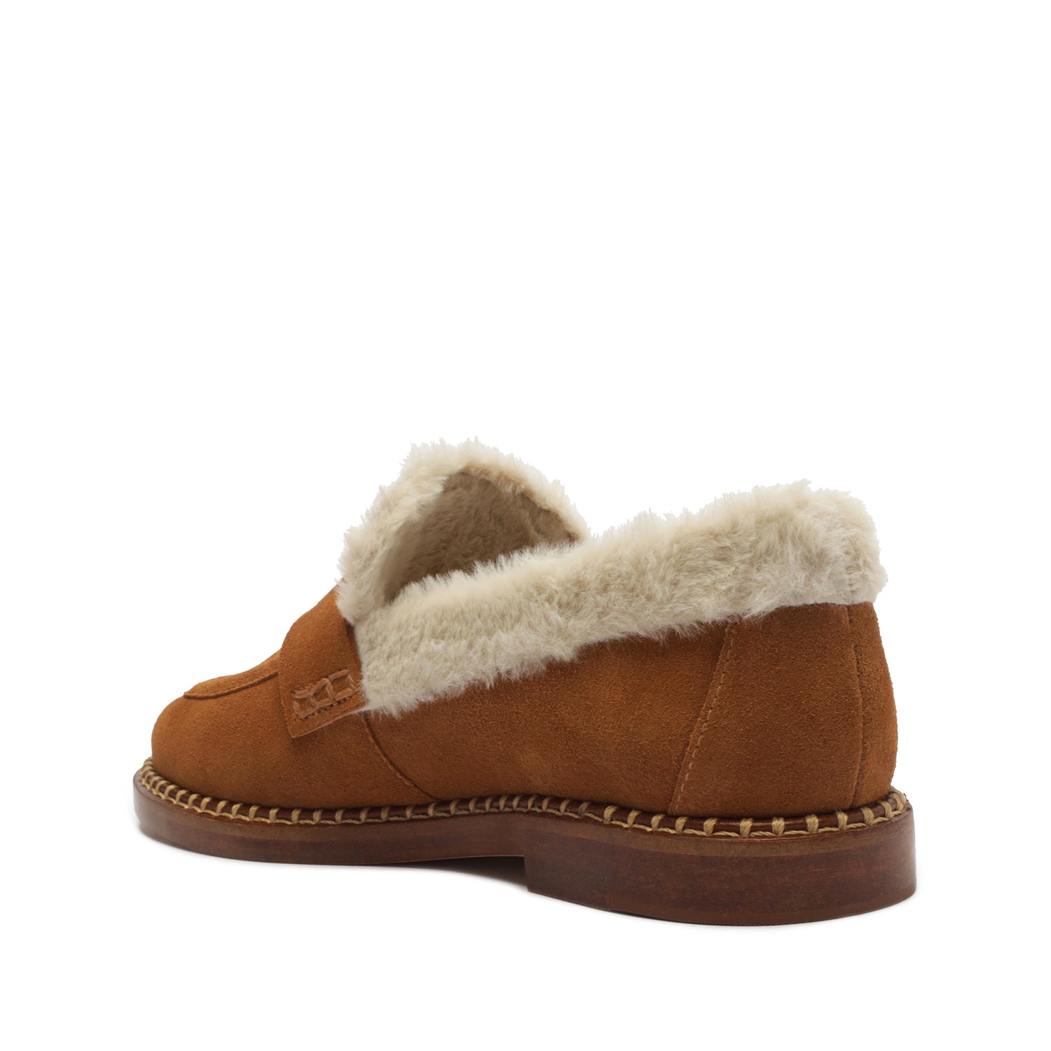 Christie Furry Cow Suede Flat Brown