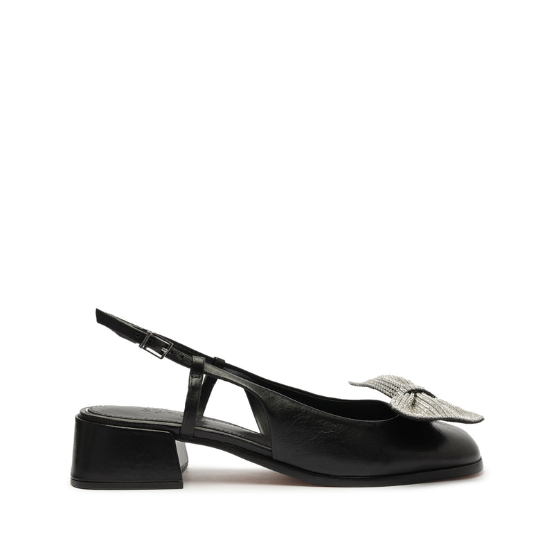 Dorothy Bow Leather Pump Pumps Resort 24 5 Black Nappa Leather - Schutz Shoes