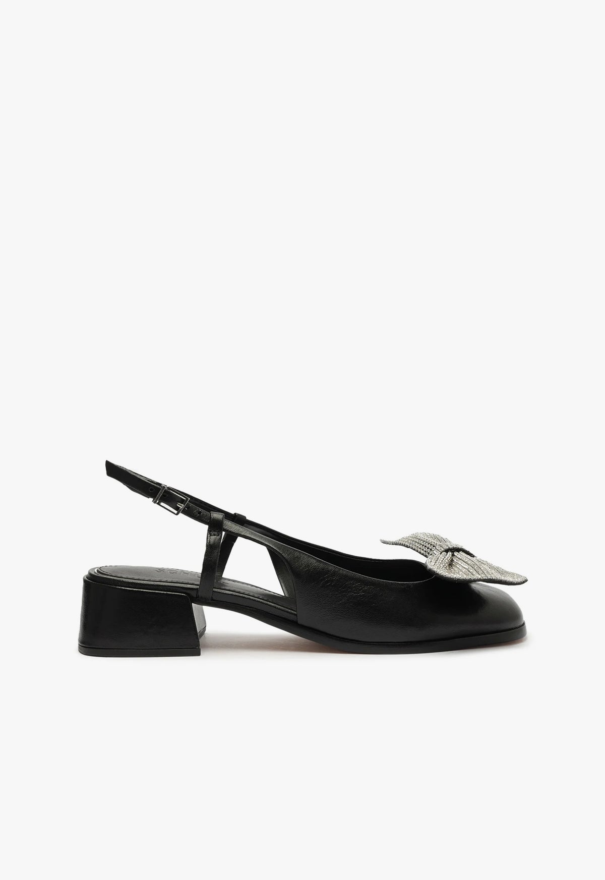 Dorothy Bow Leather Pump Pumps RESORT 24 5 Black Nappa Leather - Schutz Shoes