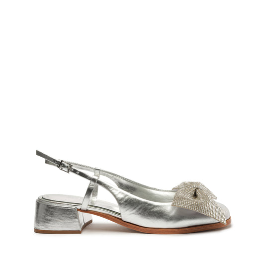 Dorothy Bow Leather Pump RESORT 24 5 Silver Metallic Leather - Schutz Shoes