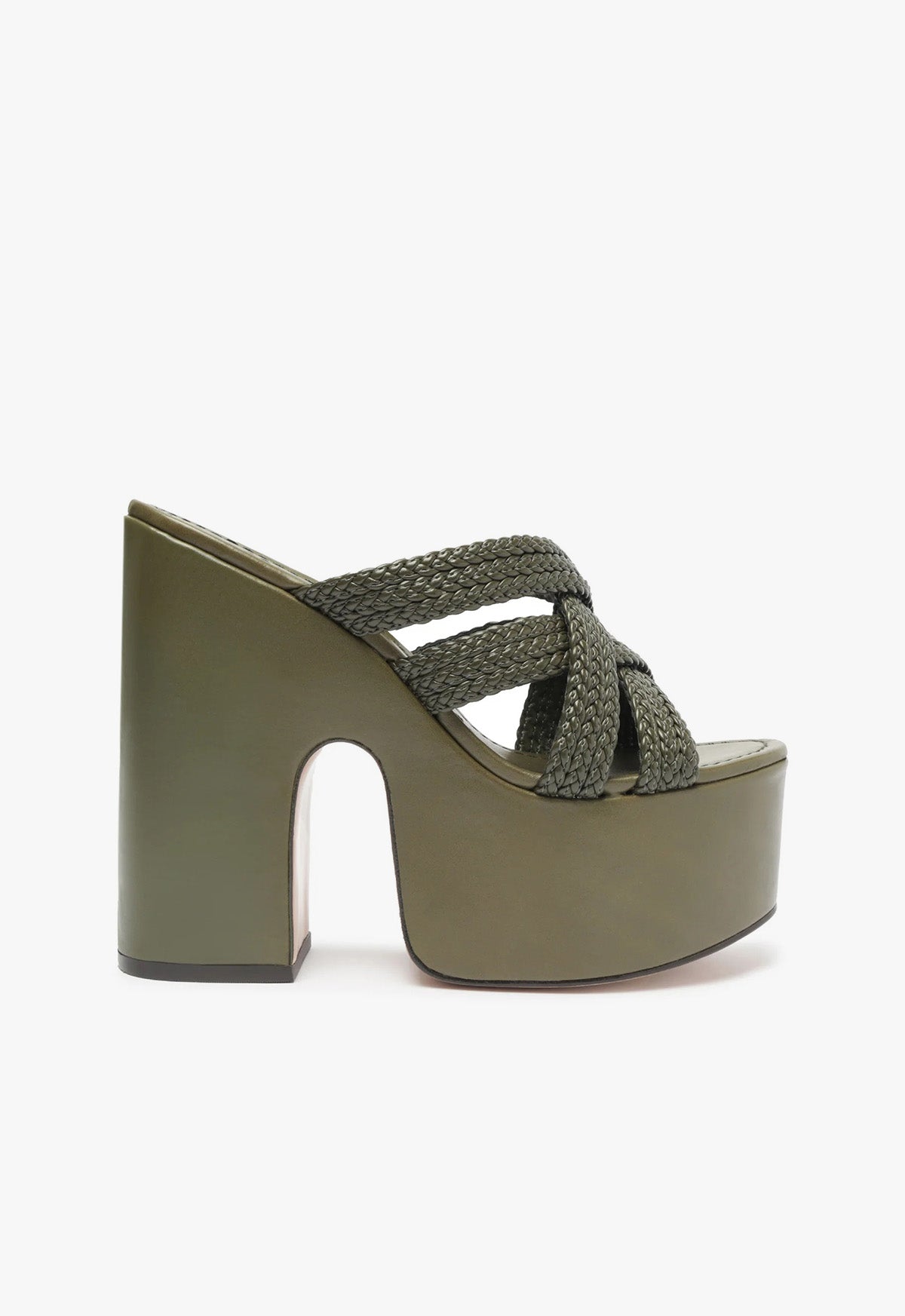 Aneka Sandal Sandals OLD 5 Military Green Faux Leather - Schutz Shoes