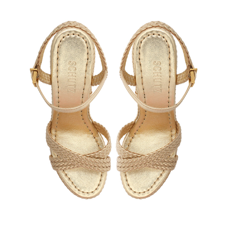 Karima Cutout Metallic Nappa Sandal Sandals High Summer 23    - Schutz Shoes