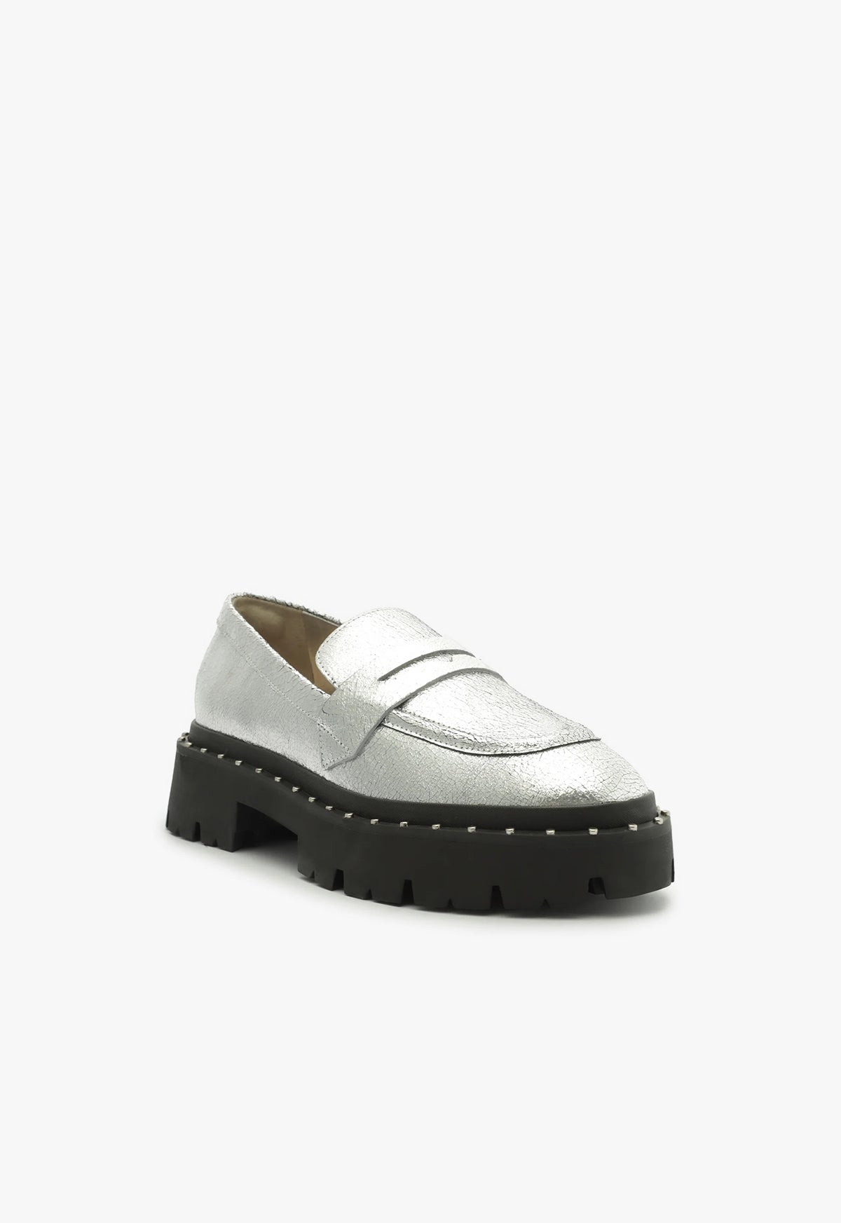 Christie Studs Crackled Leather Flats FALL 23 - Schutz Shoes