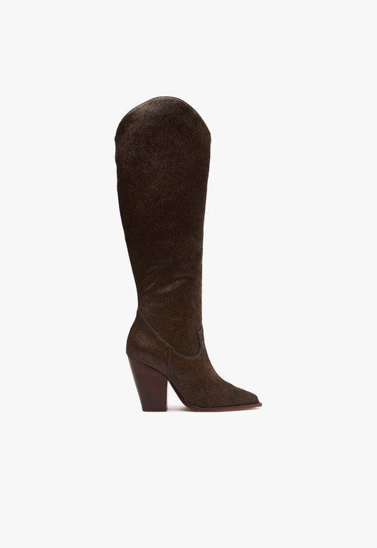 Ella Up Leather Boot Boots Spring 24 5 Brown Leather - Schutz Shoes