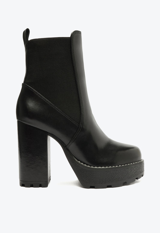 Billie Platform Leather Bootie Booties FALL 23 5 Black Atanado Leather - Schutz Shoes