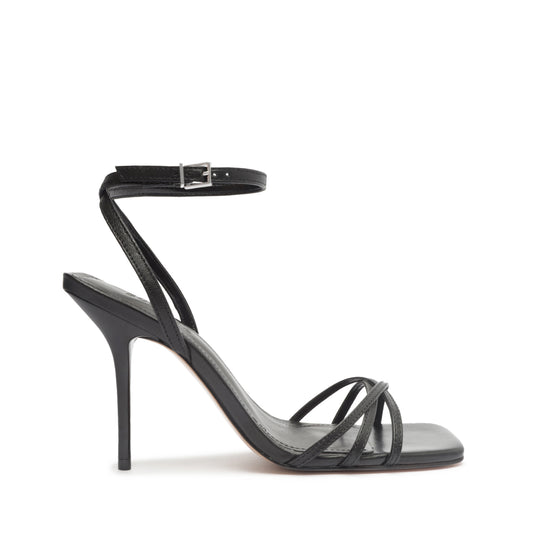 Amelia Square Nappa Leather Sandal High Summer 23 5 Black Nappa Leather - Schutz Shoes