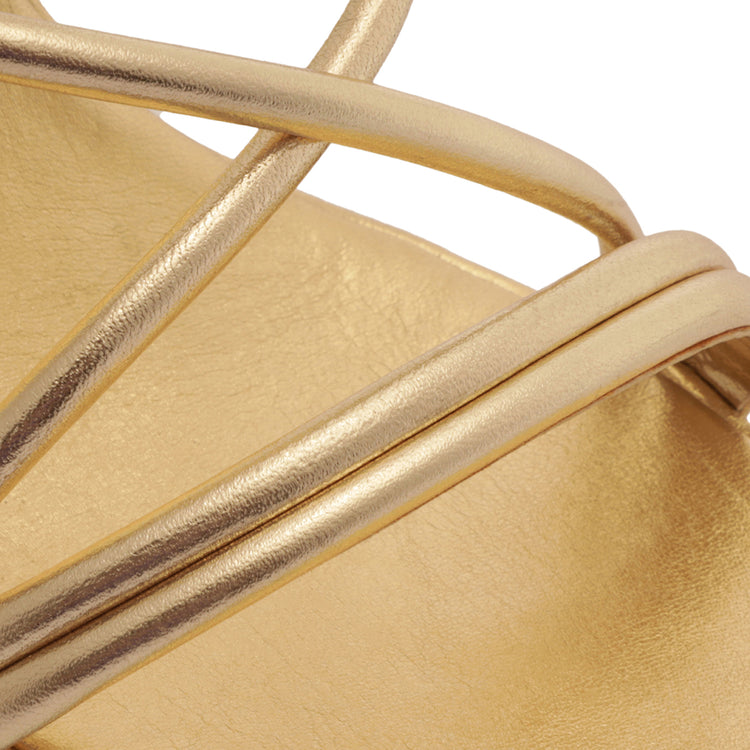 Phoeby Metallic Leather Sandal Gold