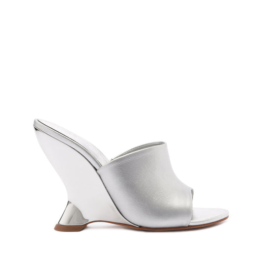 Aprill Metallic Leather Sandal PRE FALL 23 5 Silver Metallic Leather - Schutz Shoes