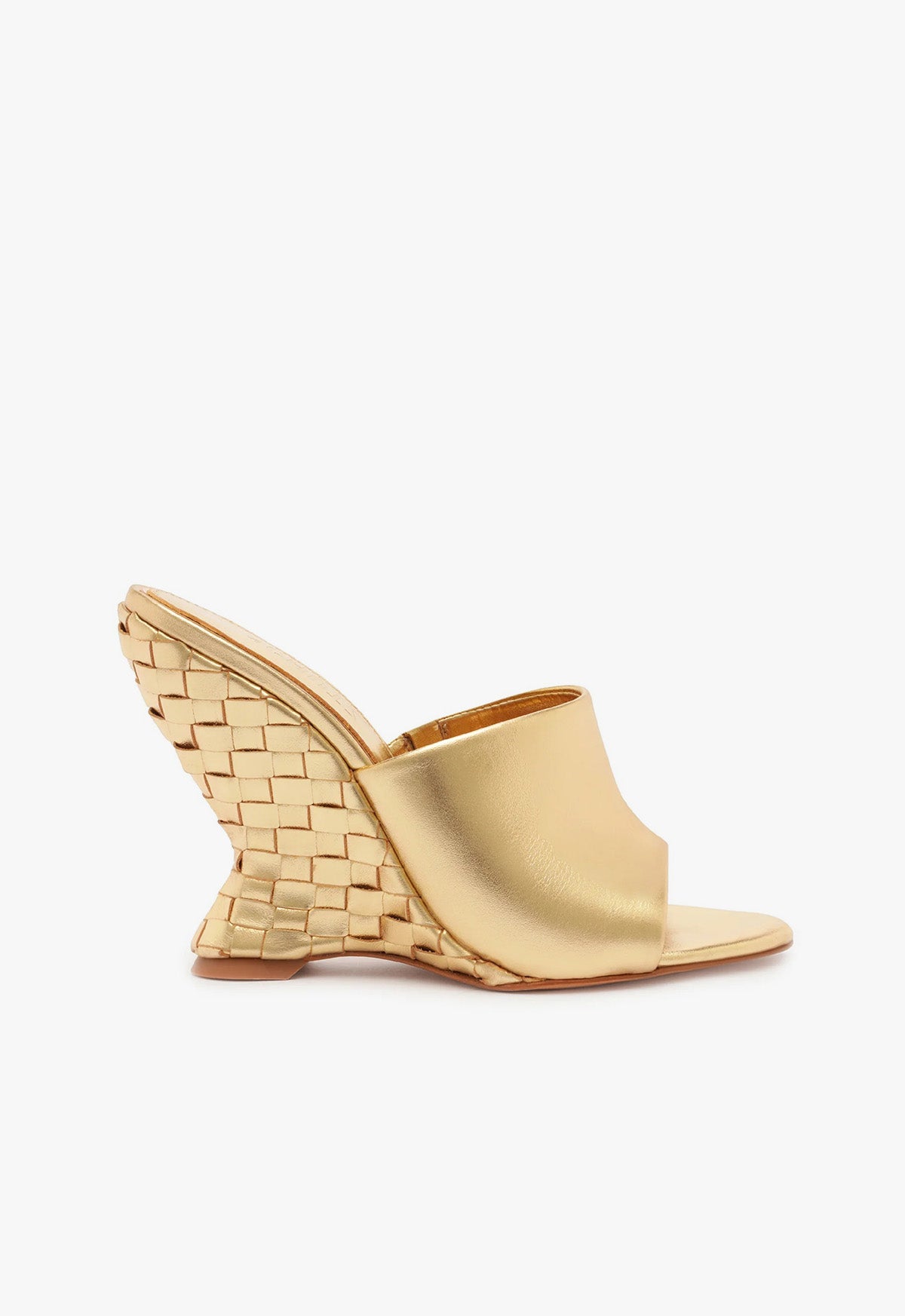 Aprill Woven Leather Sandal Sandals RESORT 24 5 Gold Metallic Leather - Schutz Shoes