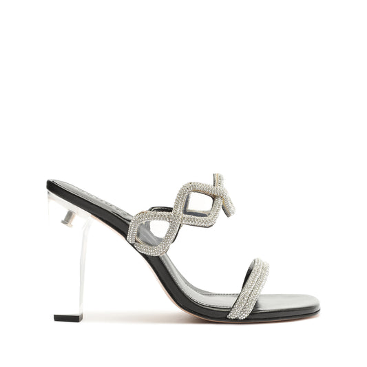 Arabella Glam Vinyl Sandal Sandals OLD 5 Crystal Black Vinyl - Schutz Shoes