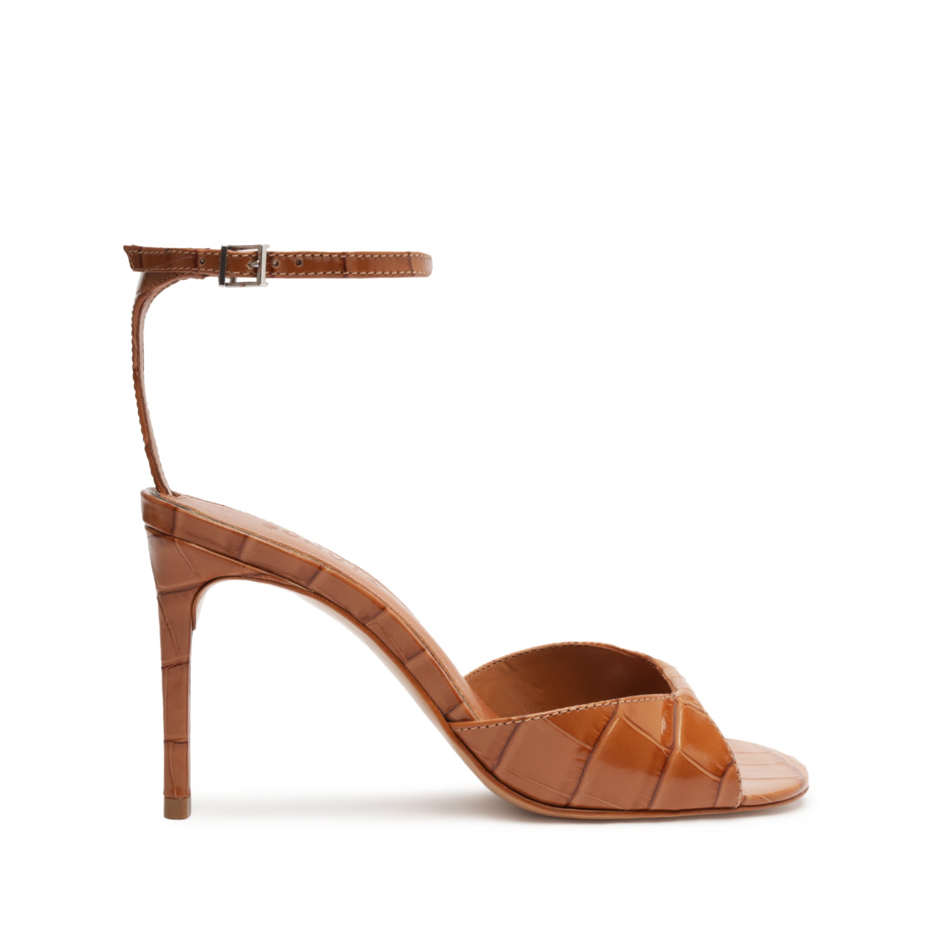 Nora Sandal Sandals RESORT 24 5 Honey Peach Crocodile-Embossed Leather - Schutz Shoes