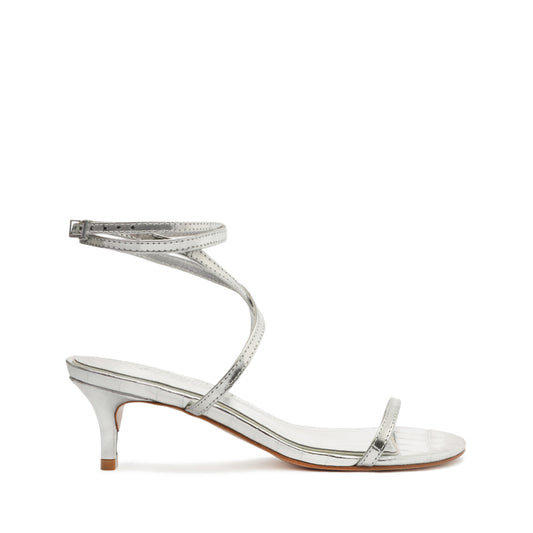 Sherry Leather Sandal FALL 23 5 Silver Leather - Schutz Shoes