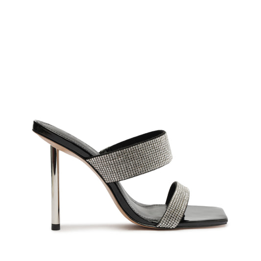 Liam Metallic Nappa Leather Sandal RESORT 24 5 Black Metallic Nappa Leather - Schutz Shoes