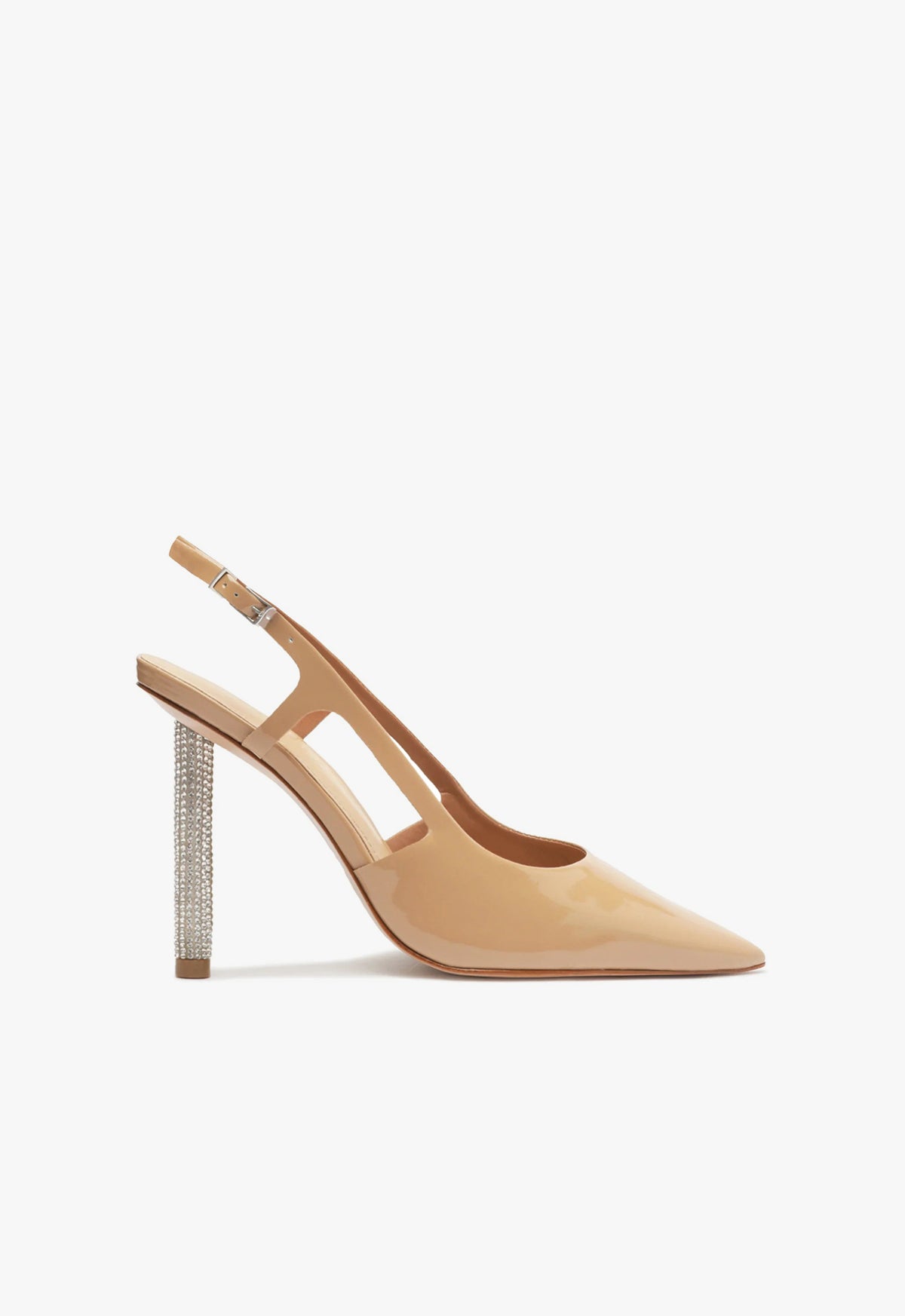Boris Glam Pin Heel Pump 5 True Beige Patent Leather - Schutz Shoes