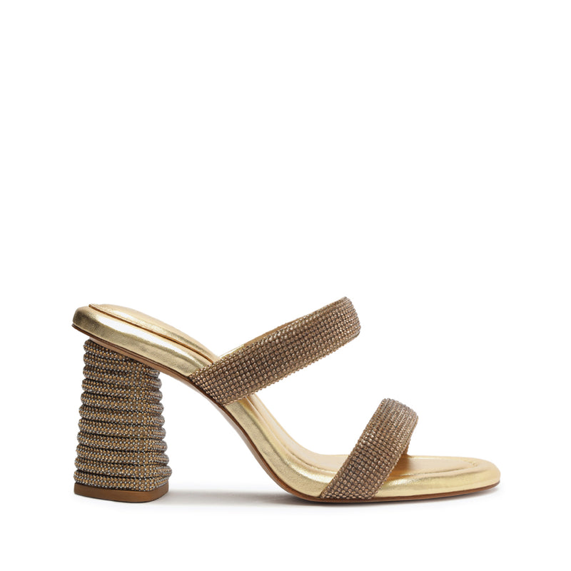 Tully Glam Metallic Nappa Leather Sandal Sandals Spring 24 5 Light Beige Metallic Nappa Leather - Schutz Shoes