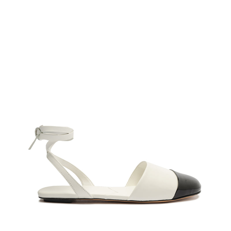 Ariel Leather Flat Flats FALL 23 5 White Nappa Leather - Schutz Shoes