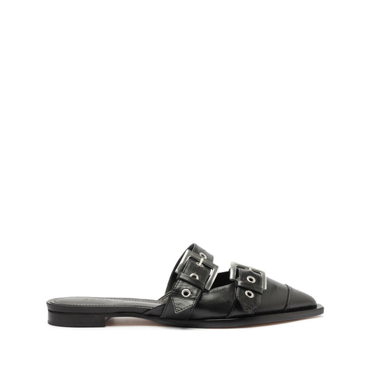 Penny Leather Flat FALL 23 5 Black Atanado Leather - Schutz Shoes