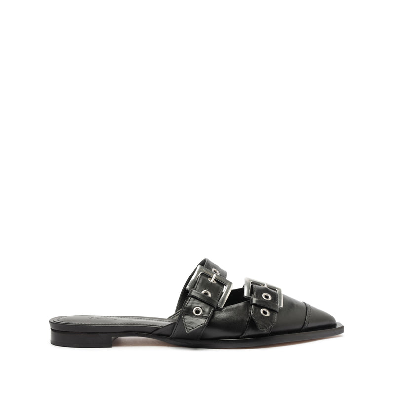 Penny Leather Flat Flats FALL 23 5 Black Atanado Leather - Schutz Shoes