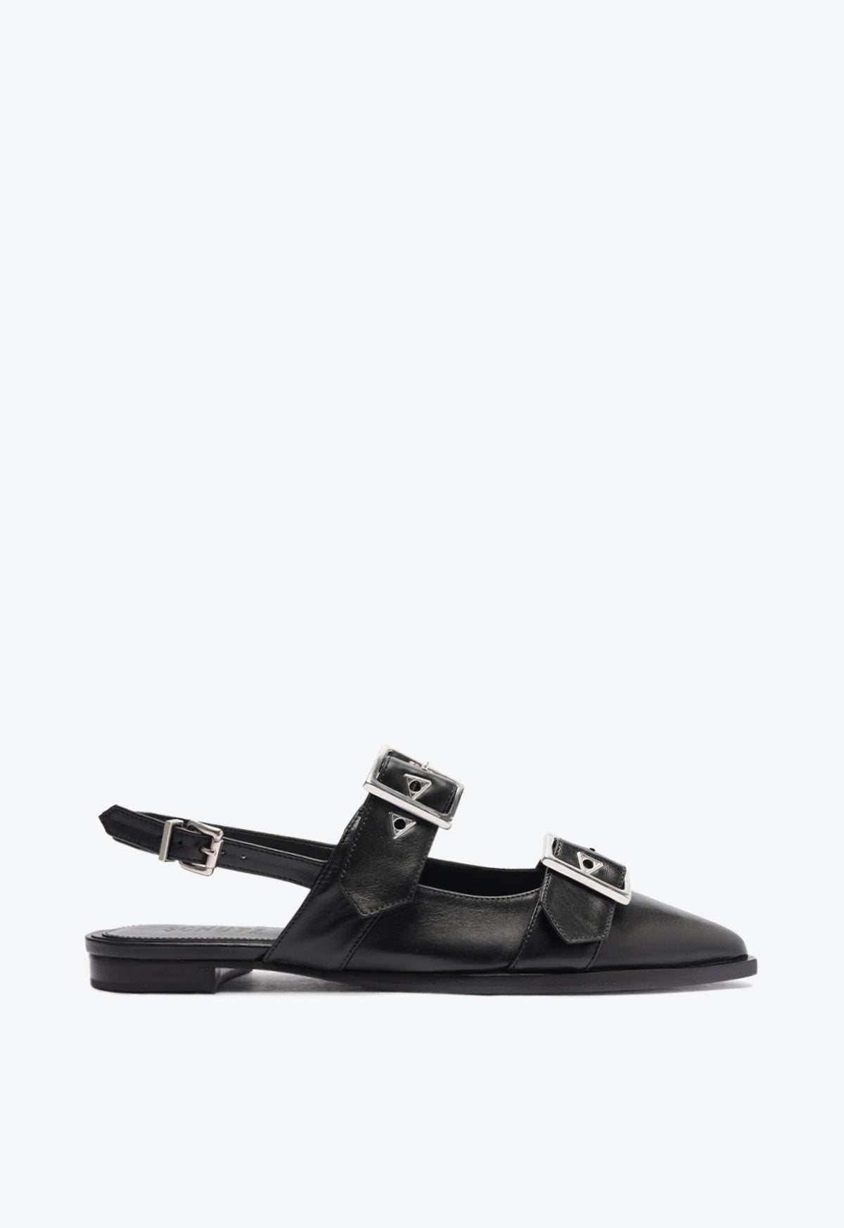 Darla Sling Leather Flat Flats Pre Fall 24 5 Black Leather - Schutz Shoes