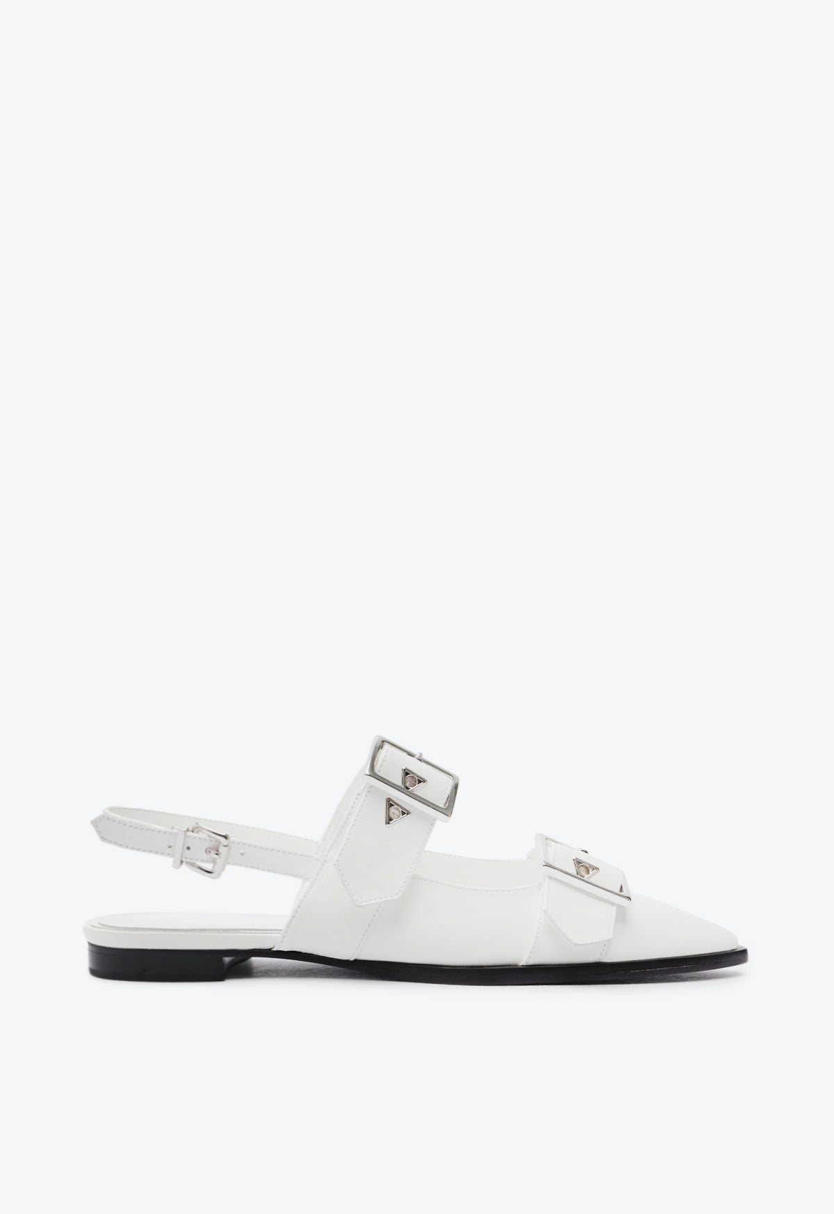 Darla Sling Leather Flat Pre Fall 24 5 White Leather - Schutz Shoes