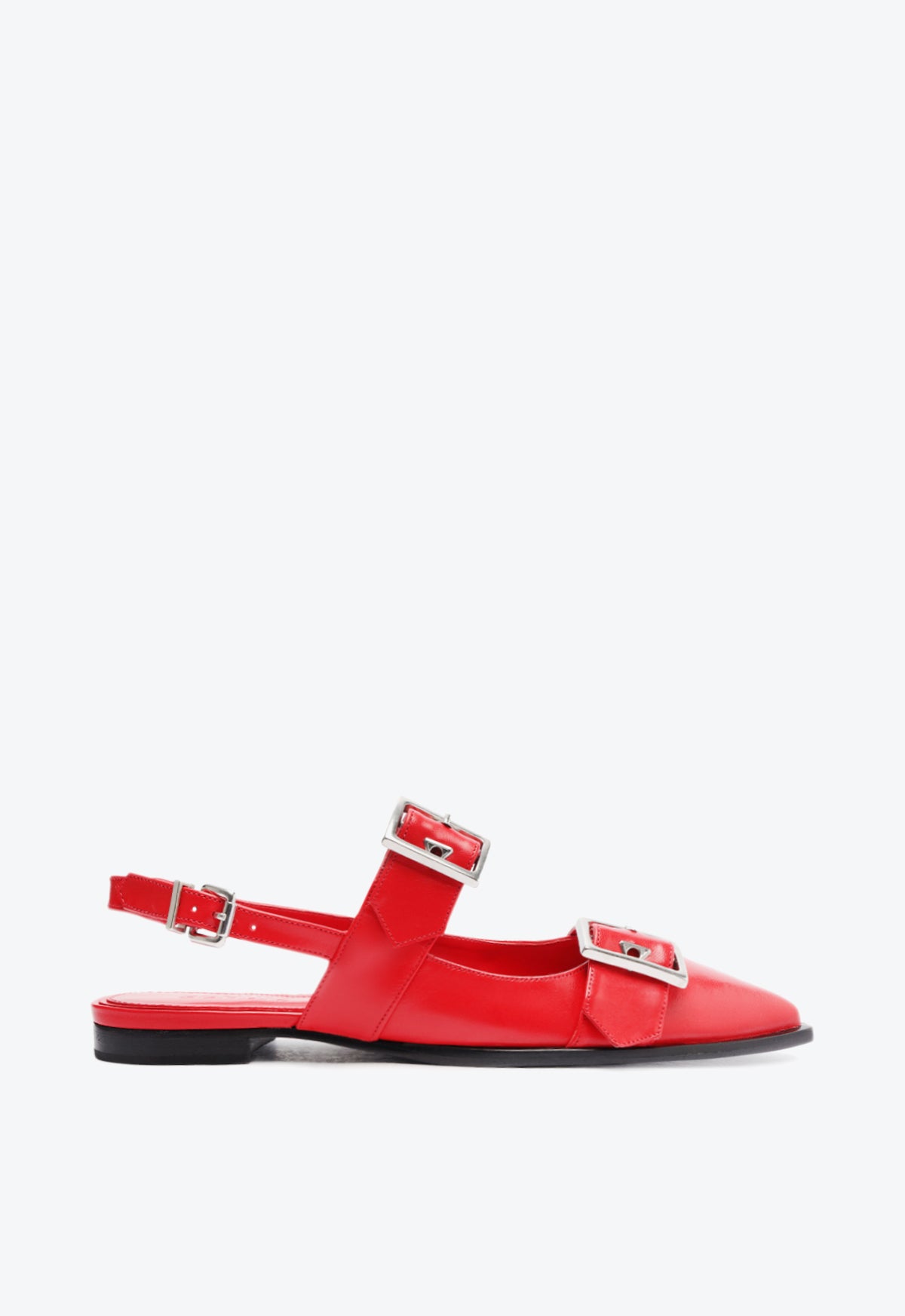 Darla Sling Leather Flat Flats Pre Fall 24 5 Red Leather - Schutz Shoes