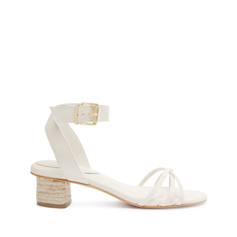 Alexandra Mid Block Sandal Sandals Summer 24 5 White Leather - Schutz Shoes