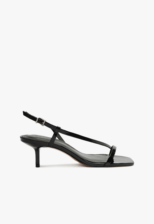 Heloise Patent Leather Sandal Spring 25 5 Black Patent Synthetic - Schutz Shoes