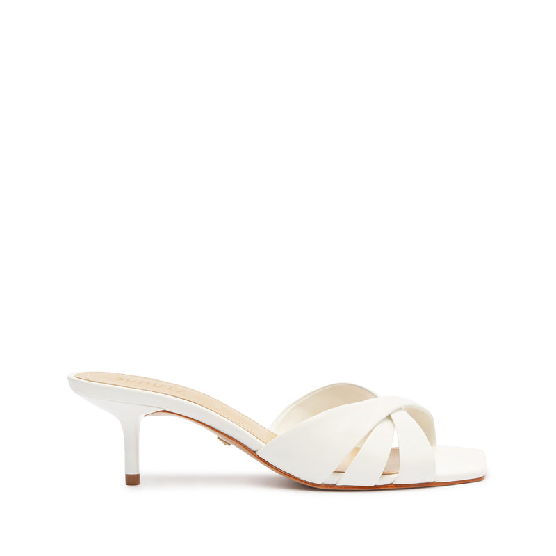 Keefa Mule Leather Sandal Sandals Spring 24 5 White Nappa Leather - Schutz Shoes