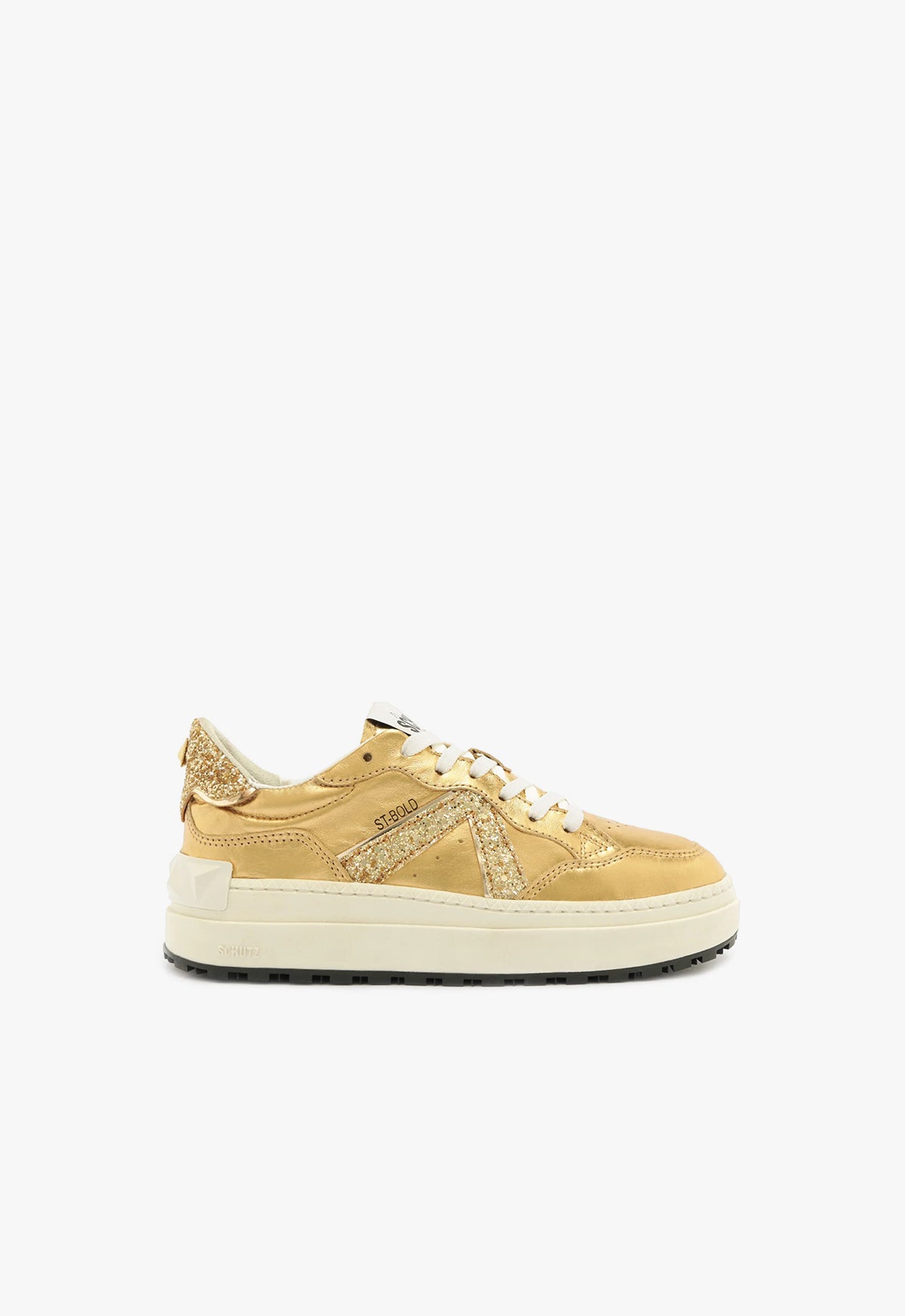 ST-BOLD Leather Sneaker FALL 23 5 Gold Calf Leather - Schutz Shoes