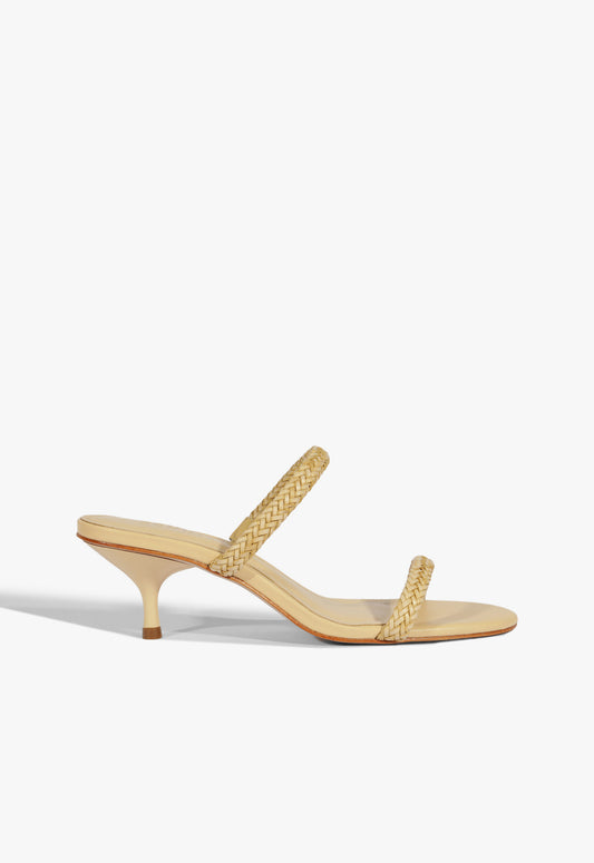 Taliah Woven Mid Sandal Spring 25 5 Beige Synthetic - Schutz Shoes