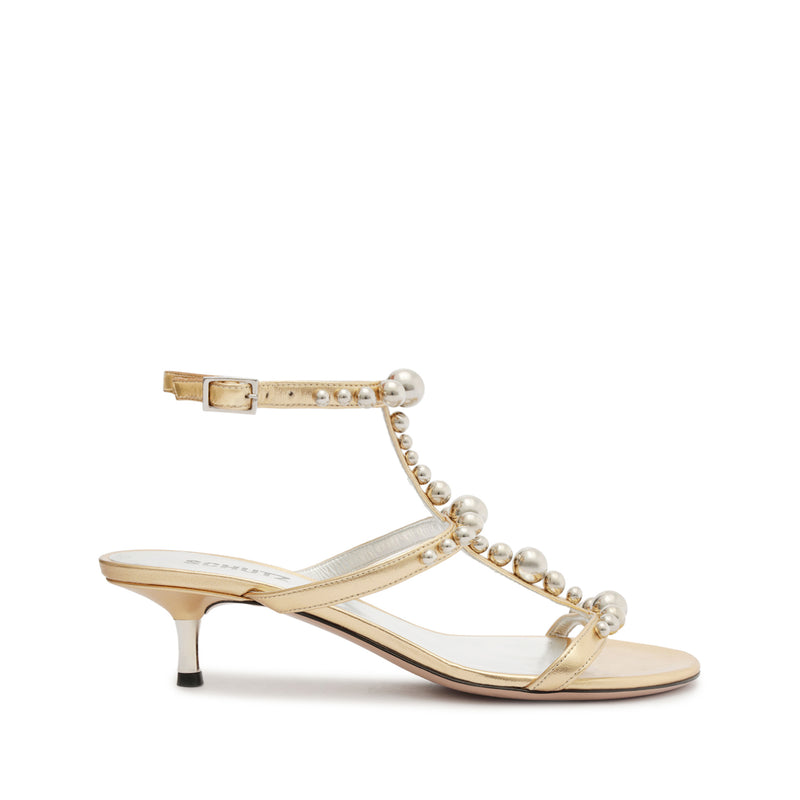 Arienne Leather Sandal Sandals Fall 23 5 Gold Metallic Leather - Schutz Shoes