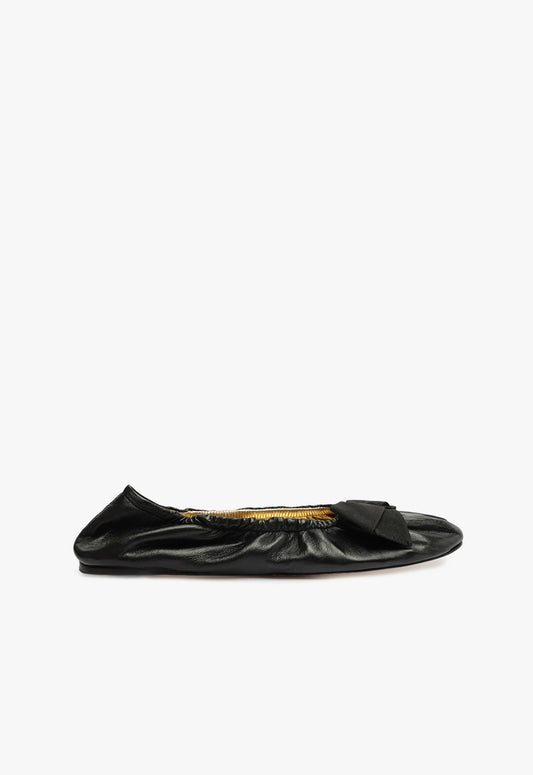 Suzanne Leather Flat Flats WINTER 23 5 Black Calf Leather - Schutz Shoes