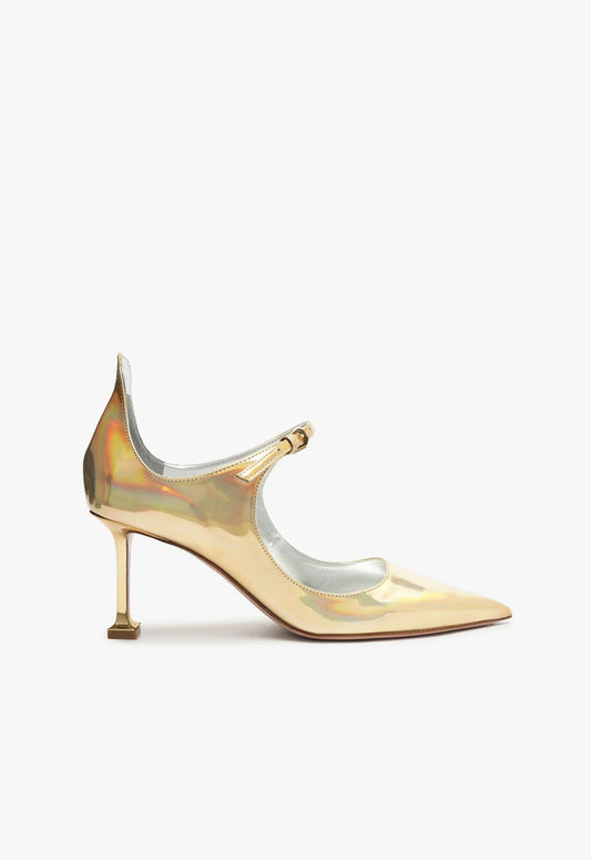 Elsa Pump FALL 23 5 Holographic Gold Specchio - Schutz Shoes