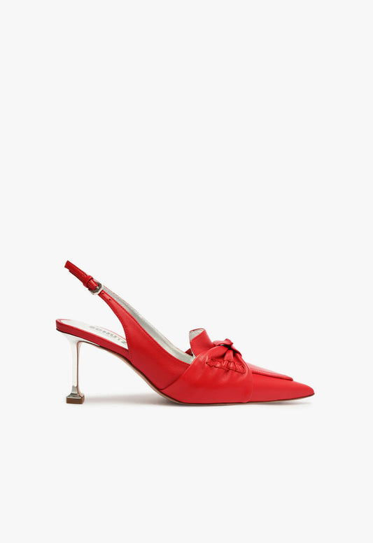 Fiorella Mid Leather Pump WINTER 23 5 Red Nappa Leather - Schutz Shoes