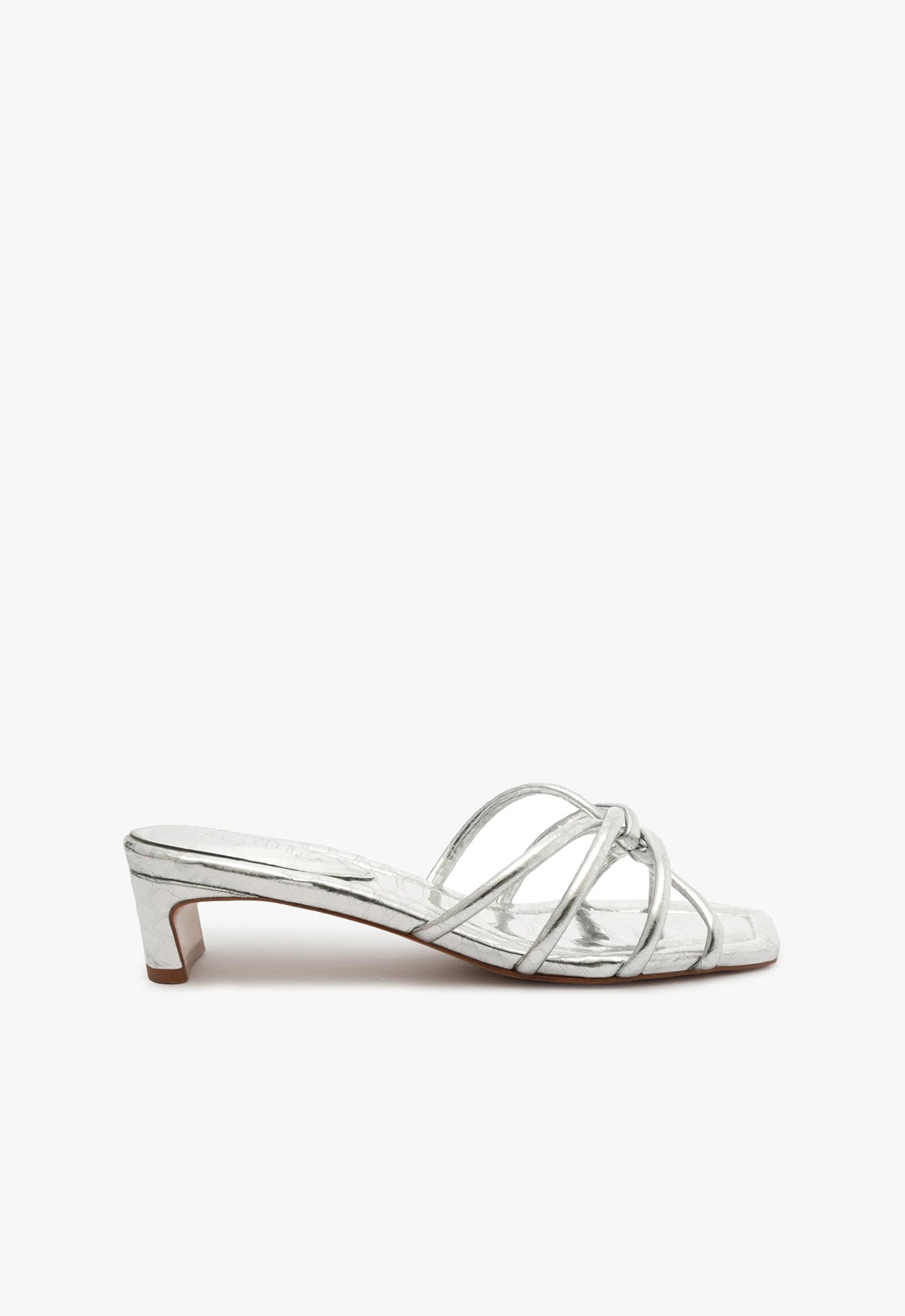 Rachel Mule Metallic Leather Sandal Sandals FALL 23 5 Silver Metallic Leather - Schutz Shoes