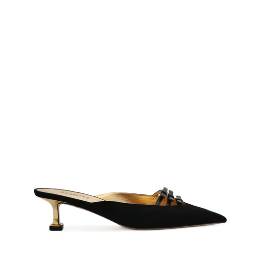 Alessia Mid Pump Pumps WINTER 23 5 Black Suede - Schutz Shoes