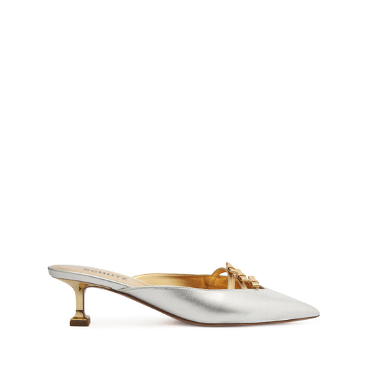 Alessia Mid Pump Pumps WINTER 23 5 Holografic Gold Metallic Leather - Schutz Shoes