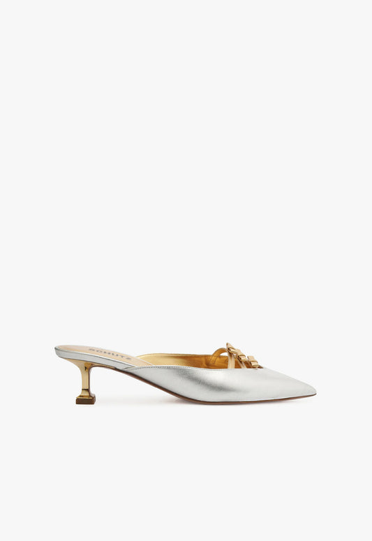 Alessia Mid Pump WINTER 23 5 Holografic Gold Metallic Leather - Schutz Shoes