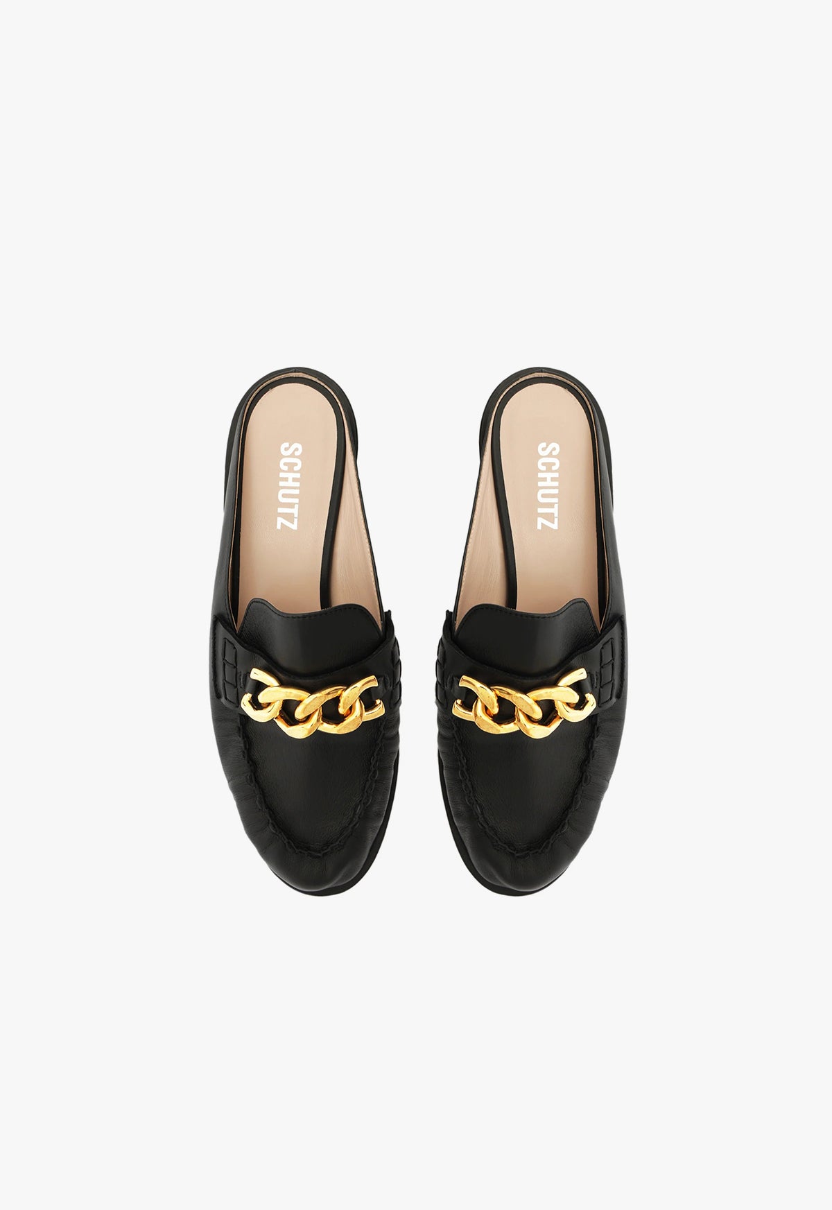 Luca Chain Leather Flat Flats WINTER 23    - Schutz Shoes